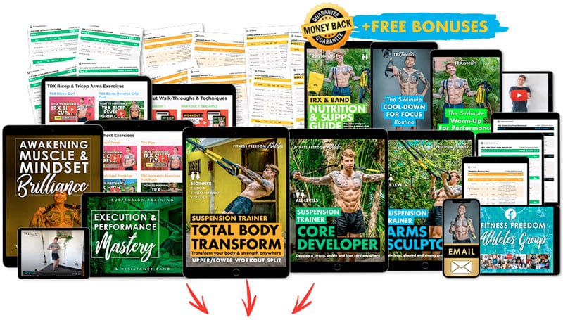 TRX Suspension Training Beginner, Core, & Arms Workout Program Bundle