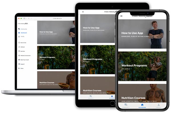 Fitness Freedom Athletes TRX suspension trainer body transformation programs App