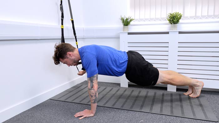 TRX exercise one hand push up