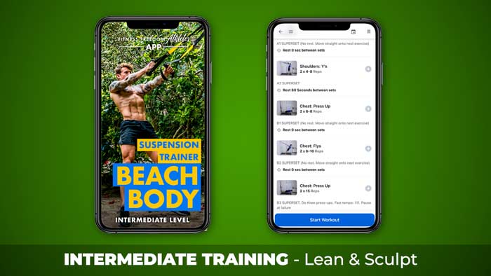 Intermediate level Suspension Trainer beach body Workout Program and Exercises